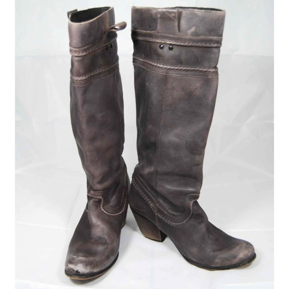Bronx Knee High Leather Cowboy Boots Size 38 Euro